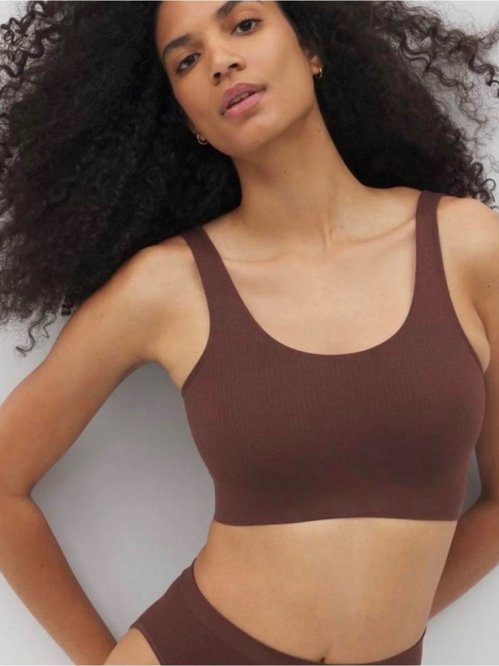 NWT- Size M- Soma Ribbed Bralette - Chocolate Brown